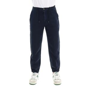 PANTALACCIO IN LINO BLU